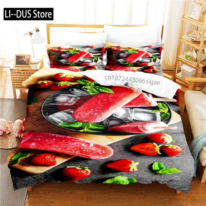 Strawberry Bedding Set Duvet Cover Set 3d Bedding Digital Printing Queen Size Bedding Set Fashion Design
