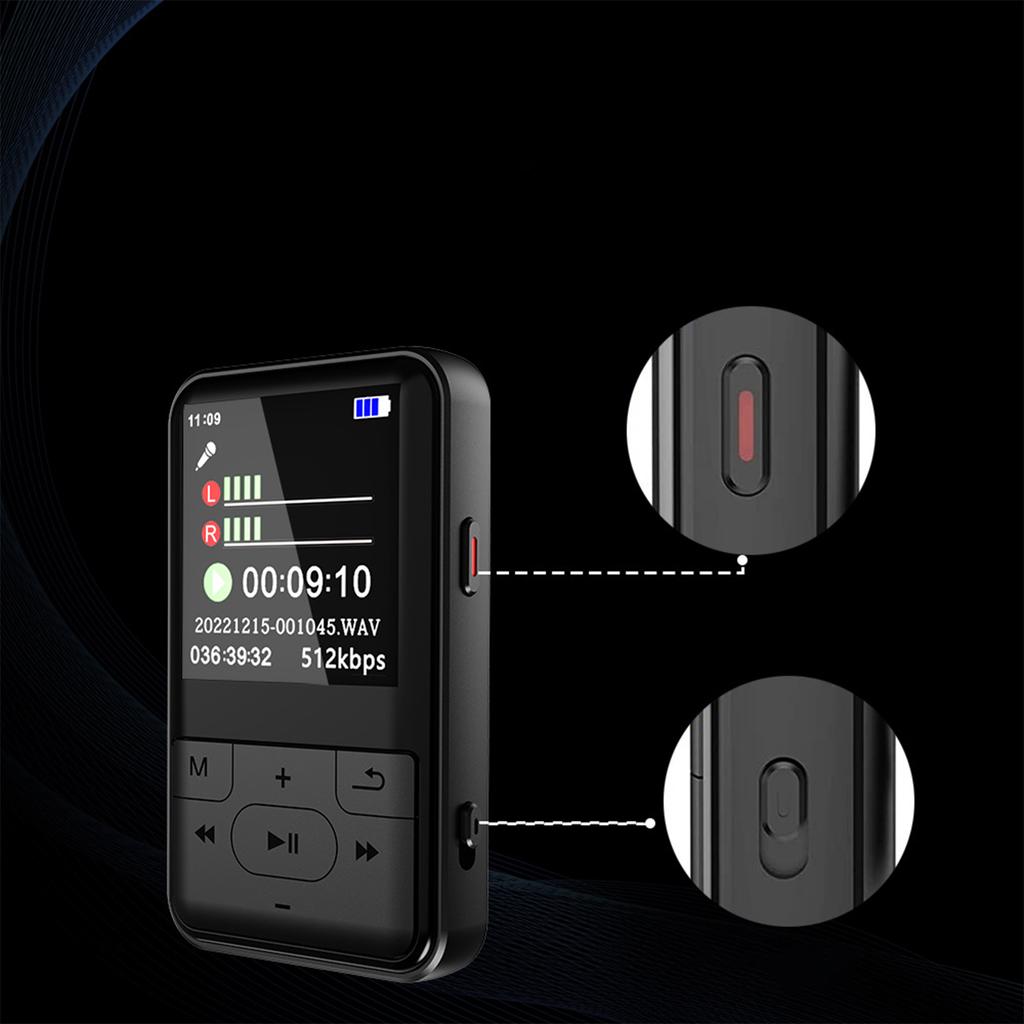 1.5 inch student back clip sports mp3 recording with external playback wireless listening to songs lossless bluetooth music player