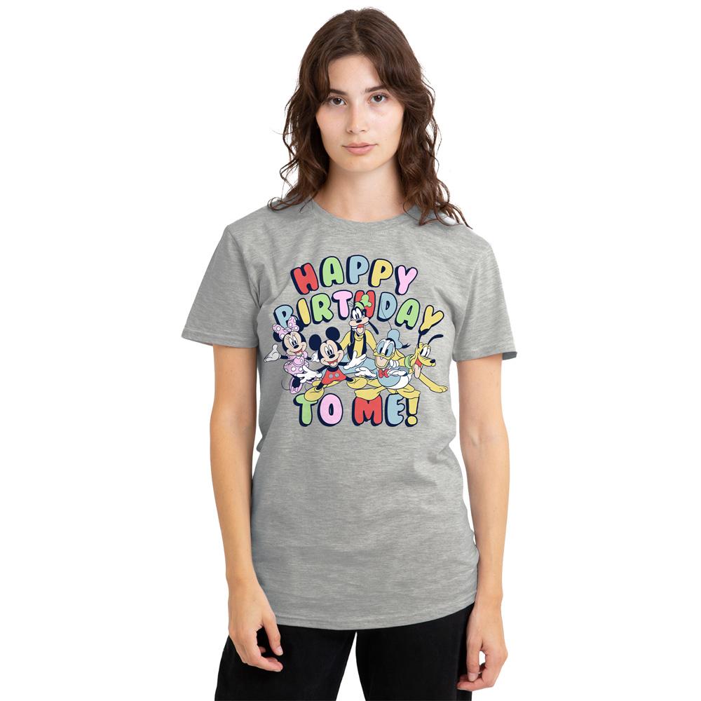 Mickey Mouse & Friends Womens/Ladies Happy Birthday To Me Heather T-Shirt