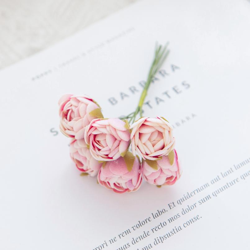 

6/18PCS Artificial Flowers Foam MINI Roses Bouquet Home Garden Decoration New Christmas Garland Handmade Festival Wedding 6 Pieces