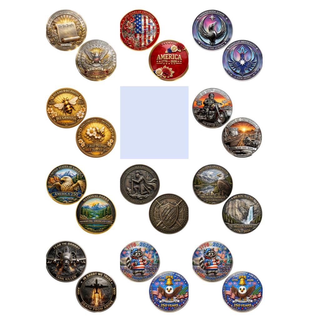 250th US Independence Anniversary Challenge Coin - 1776-2026, Honoring Declaration Of Independence Signing