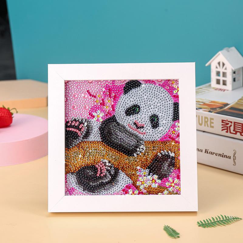 Kids Full Drill 5D Diamond Painting Kit, Cartoon Animal Handmade Diy Diamond Paste Decor Art