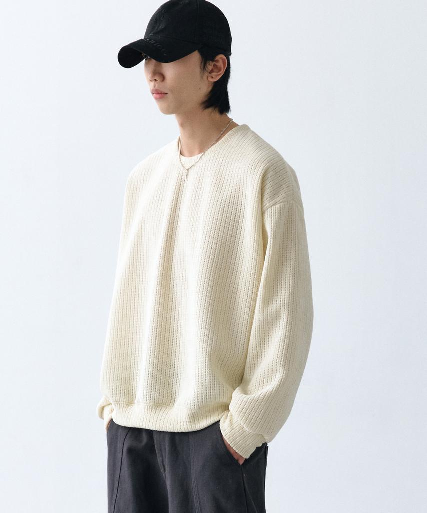 LXT Soft Velour Corduroy Sweatshirt [Ivory]