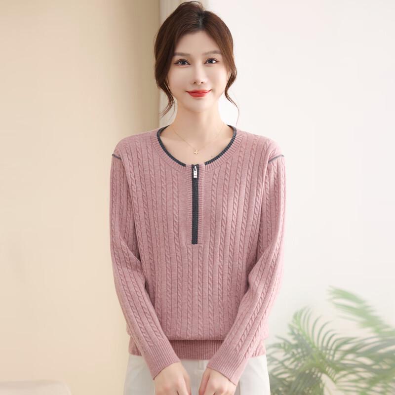 YUZHAOLIN Women's Mid-Age Loose Fit Spring Knit Top