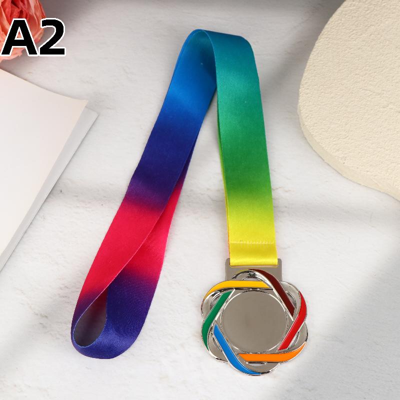 

Металлические наградные медали с шейной лентой Золотой Серебряный Бронзовый стиль для спорта, учебы или любого соревнования Диаметр