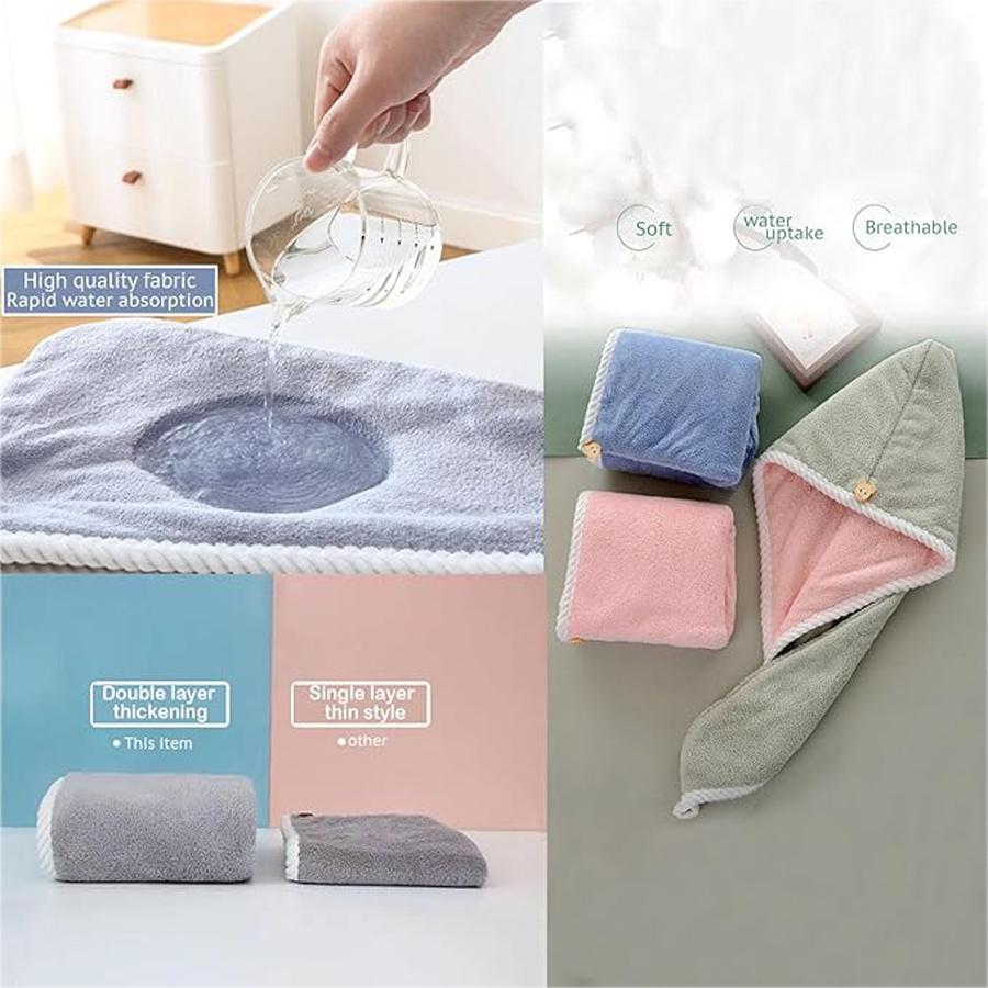 1PCS Double Thickened Hair Dryer Cap Super Absorbent Blow Free Quick Dry Hair Wash Towel Hair Towel Shower Cap