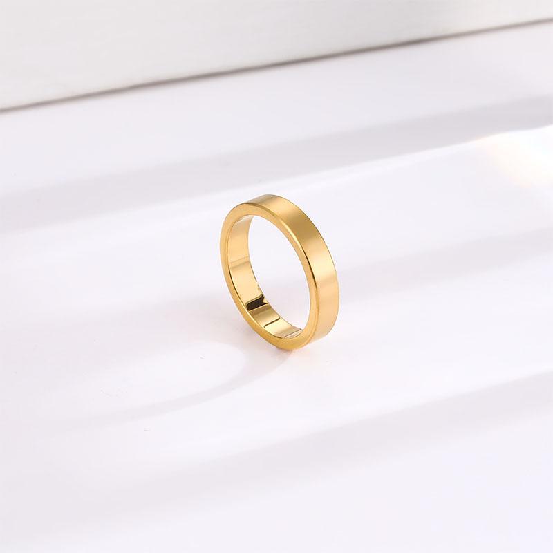 Simple 4mm Glossy Titanium Steel Ring, Women's High-end Couple Ring, Versatile Index Finger Accessory