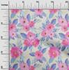 oneOone Cotton Flex Fabric Watercolor Leaves & Peony Floral Print Fabric BTY 40 Inch