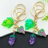 Creative Resin Purple Grape Keychain with Leaves