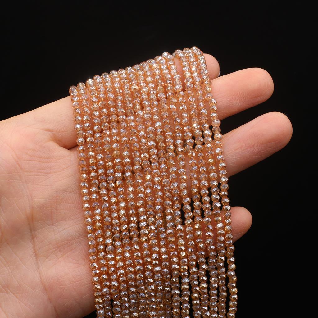 10Strands Faceted Beads 3mm Plated Color Isolation Beads For Jewelry Making DIY Necklace Bracelet Earrings Accessory