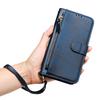 Compact Solid Color Zipper Phone Case with Card Slot & Anti-fall Protection