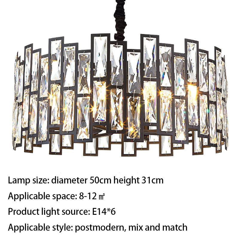 New LED Crystal Chandelier Lamp Luxury Black Lustre Kitchen Island Chandeliers Living Room Dining Home Ceiling Lighting Fixtures