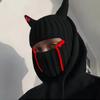 Hat Horn Hood Hat Halloween Funny Mask Autumn and Winter Warm Knitted Wool Hat Devil Horn Hat