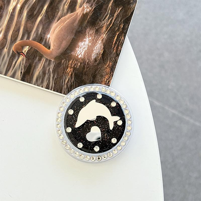 Retractable Desktop Phone, Airbag Holder, Dolphin Love Mirror, Creative Rhinestone Magnetic Suction Ring, Luxury Ring.