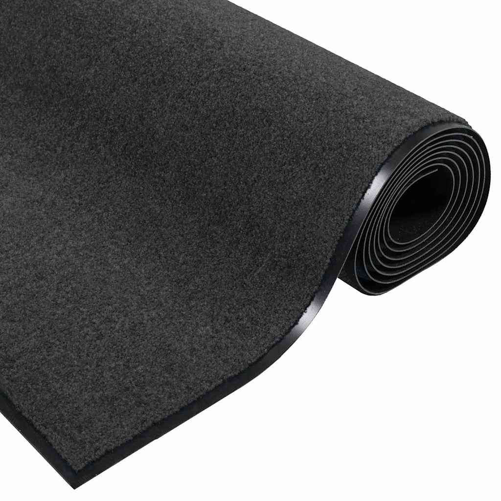 Doormat Anthracite and Black 60 x 180 cm 100percent Polyamide