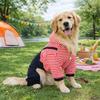 Dog Outfit Four Legged Pet Dog Jumpsuit Striped Warm Pet Sweatshirt Windproof Thickened Dog Clothing Pet Supplies