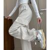 Black overalls women's spring and summer thin high-waisted casual tied feet two-wear wide-leg pants scimitar pants