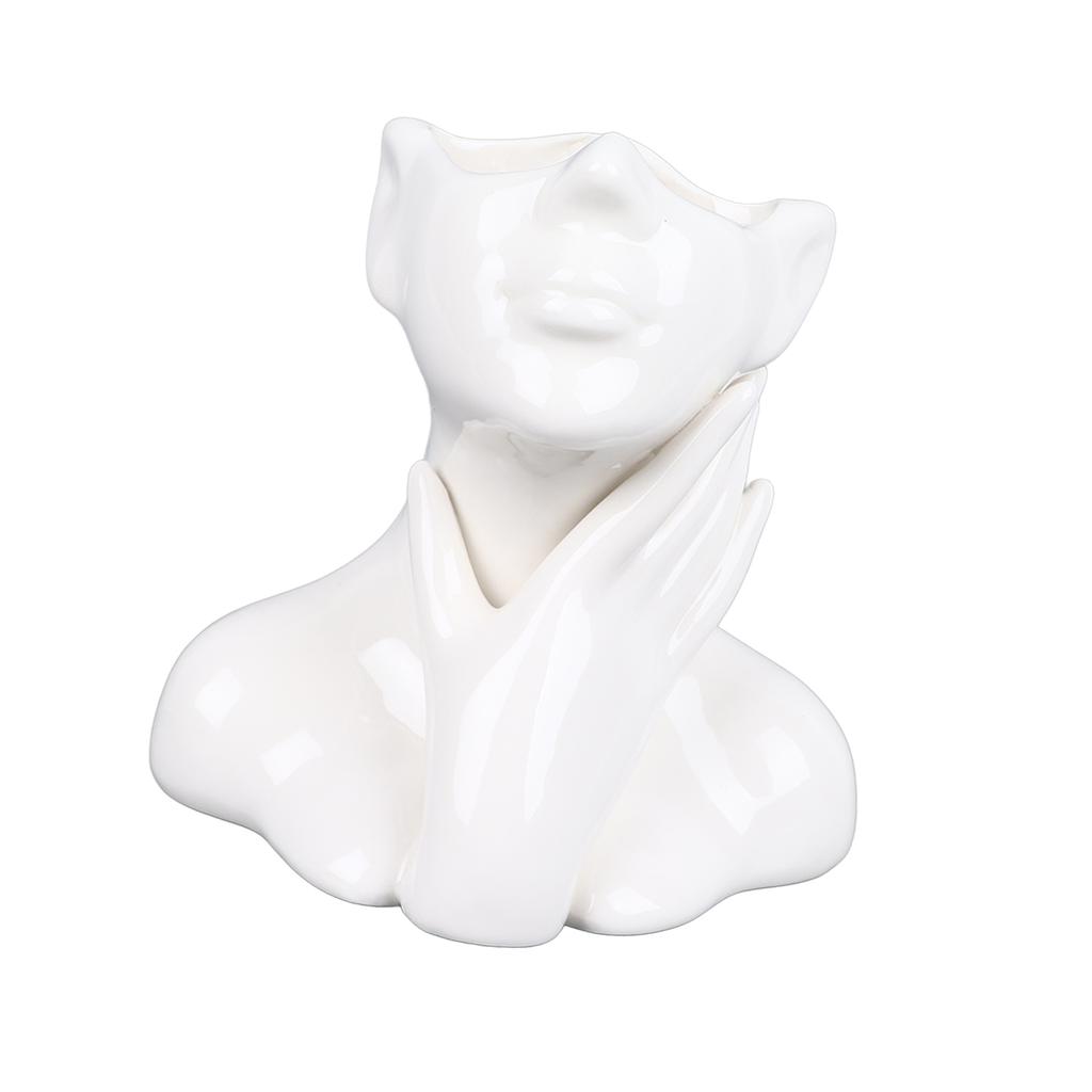 Wazon na twarz kobiety w stylu nordyckim, elegancki wazon na kwiaty, gładki ceramiczny wazon na kwiaty, dekoracja dla