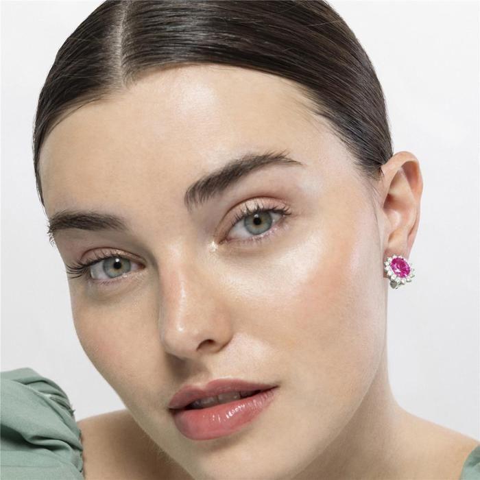 Boucles d'oreilles Luxenter Argent 925 avec Zirconia rose plaqué finition en rhodié - Dinoc