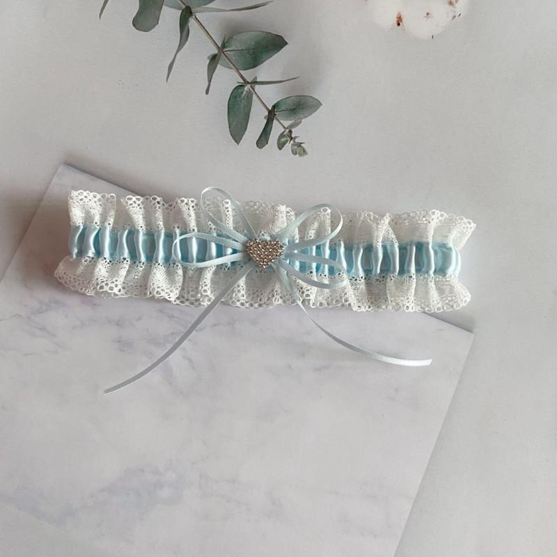 Elegant Lace Trim Wedding Thigh Garter Belt With Faux Pearls Rhinestones Accents And Satins Bows For Bridal Accessories