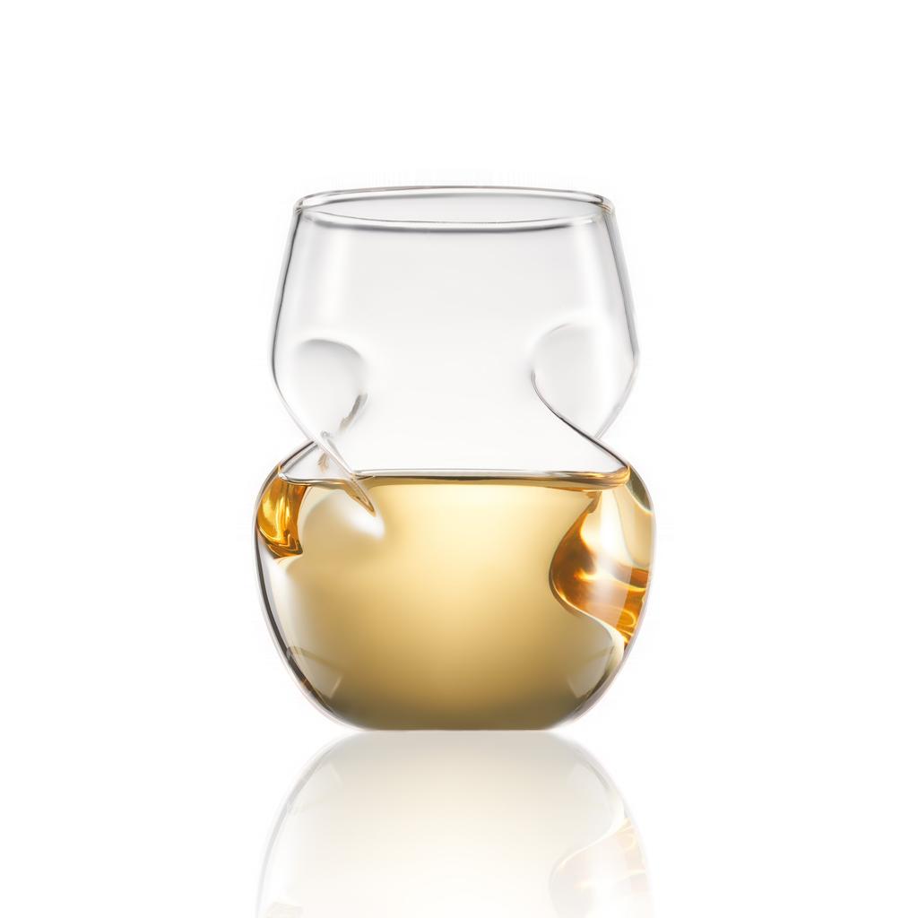 2pcs Creative Stemless Wine Glass (11.8oz Each), Featuring Innovative Spiral Aeration Design, Red White Wine Glasses.