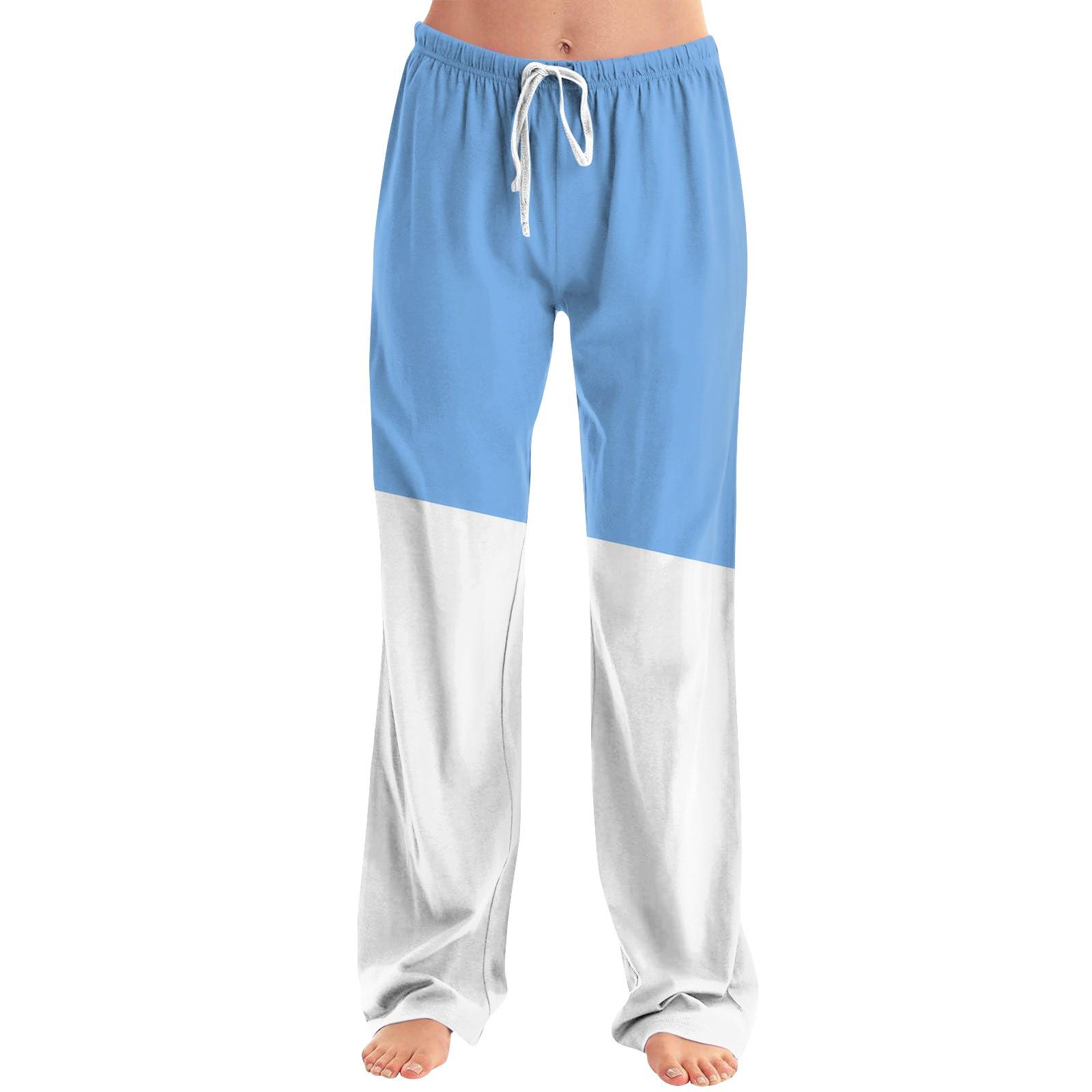 

Женские пижамные штаны, одежда для сна, повседневные брюки с эластичной резинкой на талии, удобные прямые свободные брюки для йоги XL