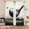 2pcs, plane printing Popular Curtain Panels golf Versatile Polyester Fabric (without rod) Decorations For Home Perfect for