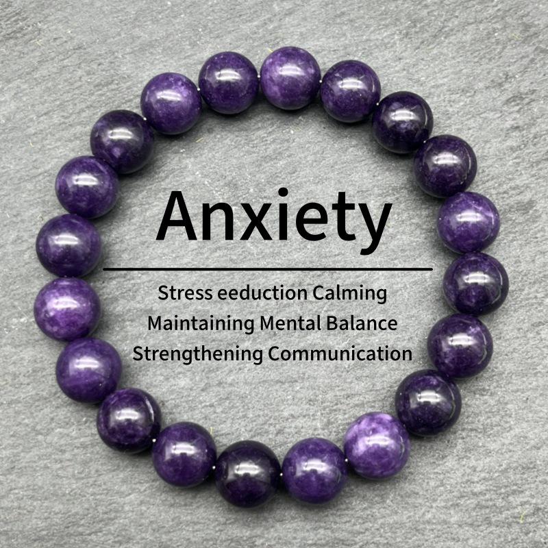 Purple Dragon Amethyst Crystal Bracelet - 6mm, 8mm, 10mm Beads, Fashion Jewelry.