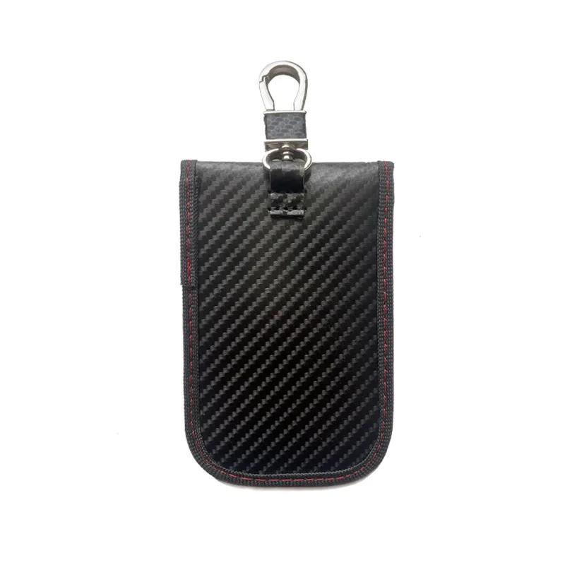 2025 New Carbon Fiber Anti-Magnetic Car Key Case RFID Anti-Theft Key Pouch Unisex Plain Color Key Holder from Mainland China