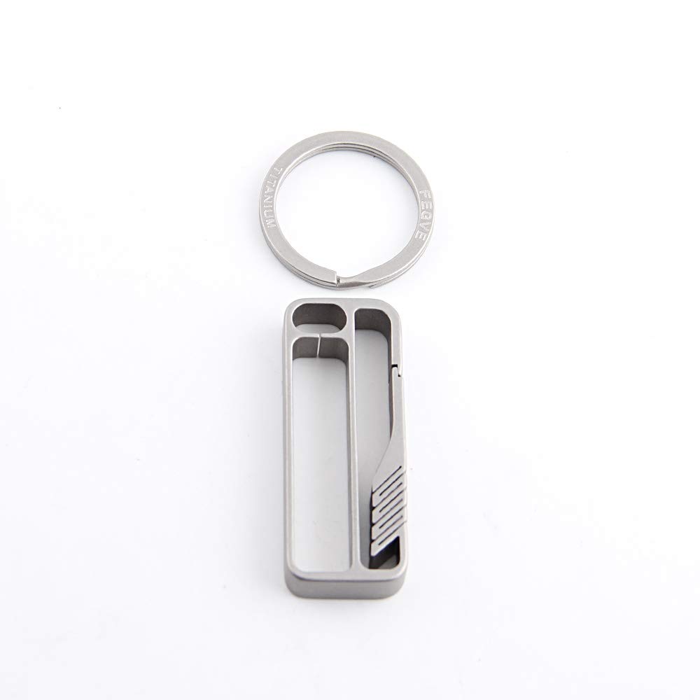 FEGVE Titanium Keychain Keychain Carabiner Belt Clip Key Tool for Home Camping Hiking Traveling Anti-Lost Multi-Function (TI032-C-10mm)