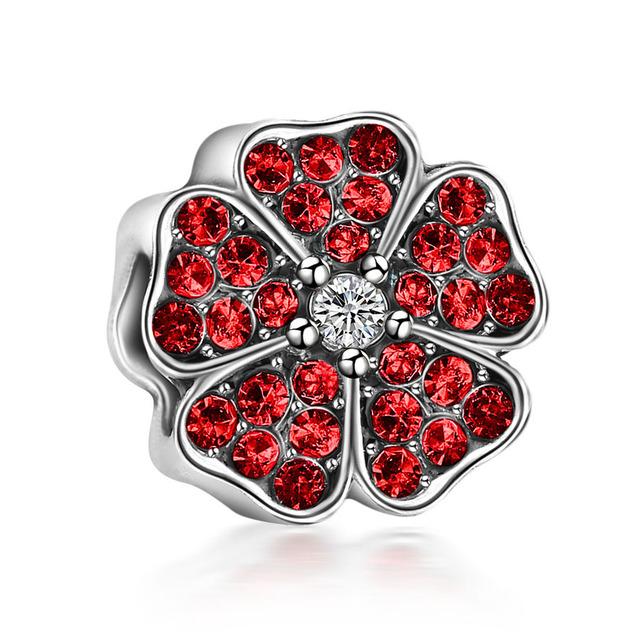 Nový 925 Sterling Silver Red Cherry Snow Charm Fine Bead Fit Original Fasion náramek Diy Dámské šperky