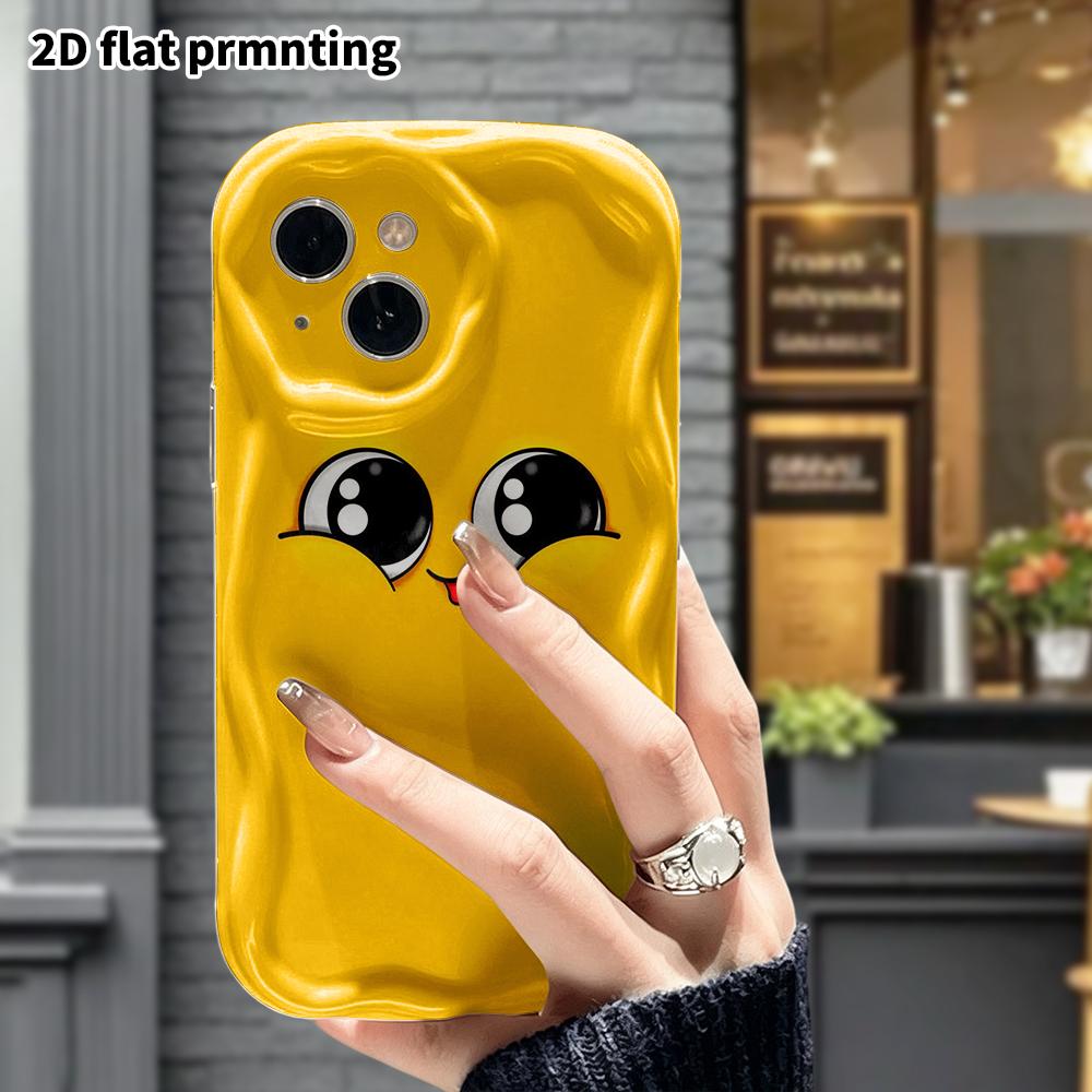 Phone Case: 2D Flat Design Suitable for iPhone 18 17 16 15 14 13 Pro Protective Case, Cute Big Eye Expressions, Perfect Christmas and Halloween Holida