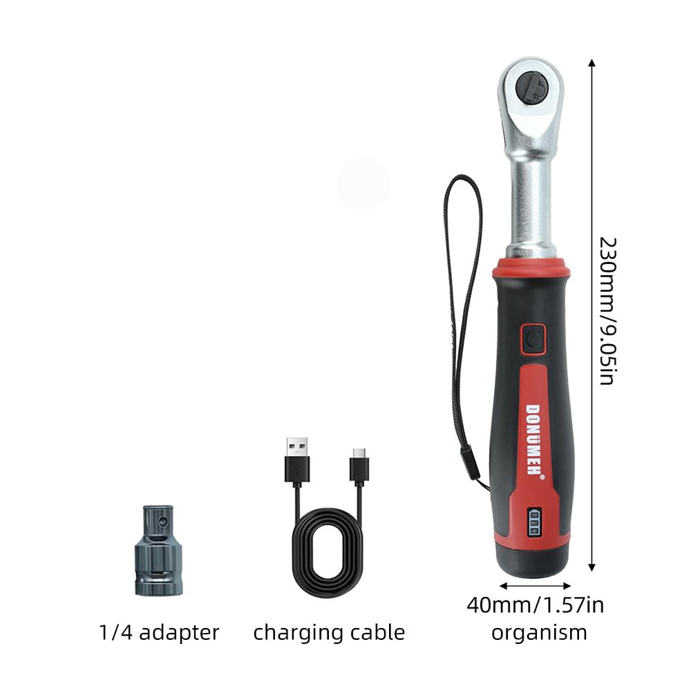 3/8 Inch Electric Ratchet Wrench Cordless 3Nm 320rpm USB-C Rechargeable Forward Reverse LED Battery Indicator for DIY Repair