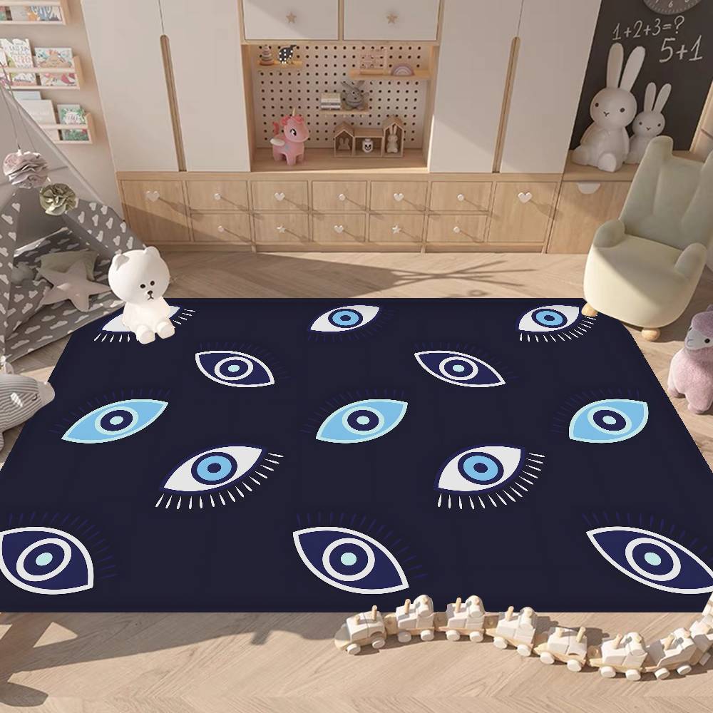 Böser Blick Vintage Fußmatte Nordischer Stil Schlafzimmer Wohnzimmer Fußmatte Haus Balkon Anti-Rutsch Alfombra