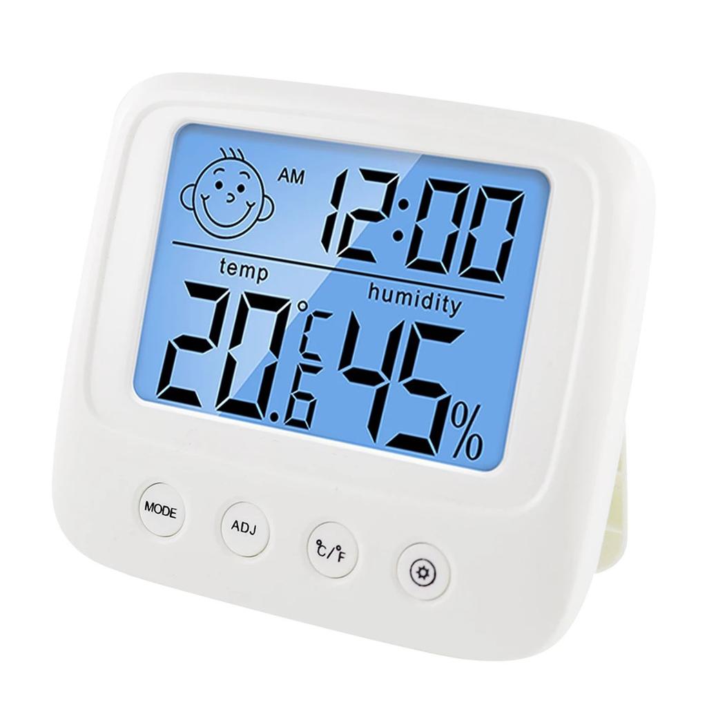 Indoor Temperature Humidity Meter Smile Face Model Alarm Date Display with Backlight Room
