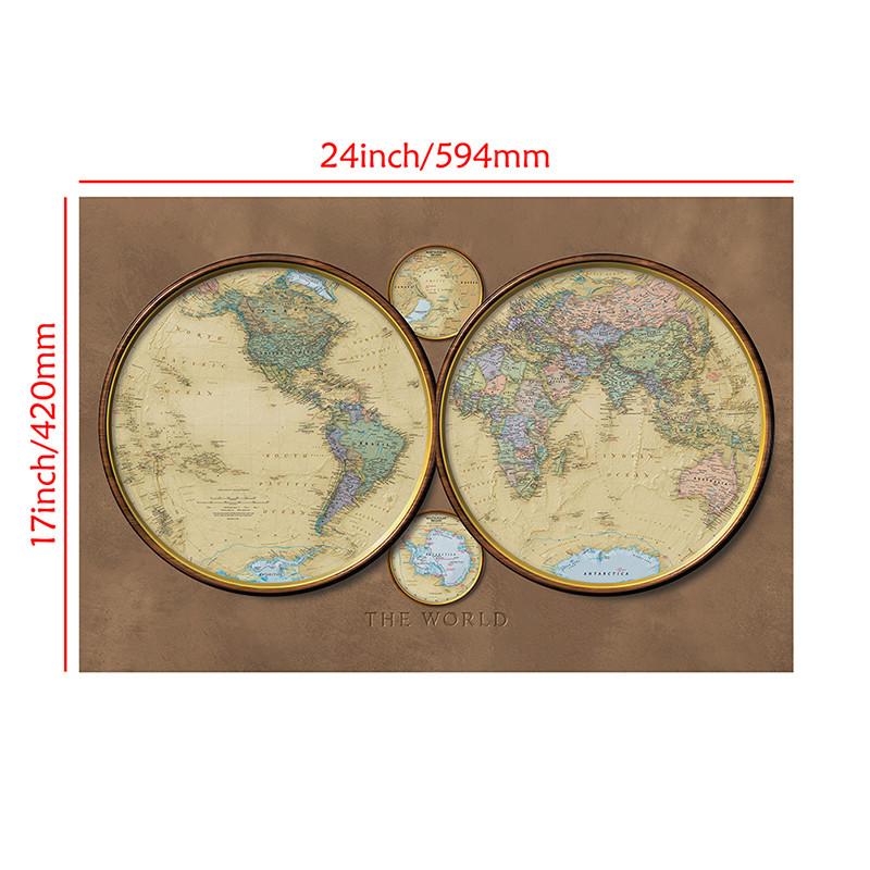 Vintage The World Map Posters and Prints Wall Art Pictures Painting for Office,Home Decoration