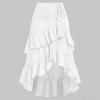 Gonna Lunga Casual da Donna a Strati con Ruffle e Orlo Irregolare, Vita Regolabile