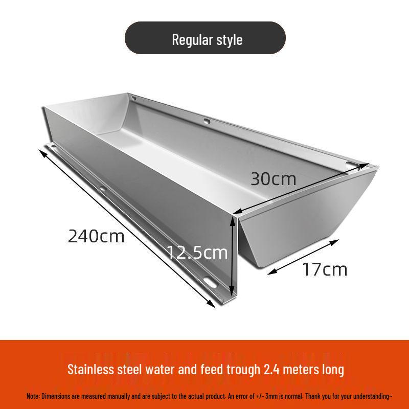 Stainless Steel Water and Feed Trough for Piglets and Fattening Pigs - Durable, Free-Feeding & Drinking Trough