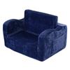 Baby Chair Foldable 2-in-1 Comfy Baby Lounger Couch Kids Sofa Blue