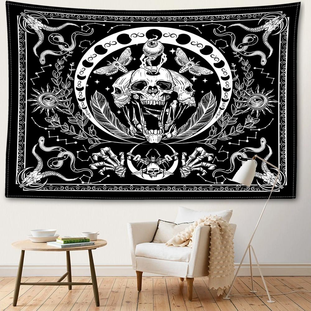 Butterfly Skull Tarot Tapestry Wall Hanging Abstract Art Hippie Tapitz Witchcraft Mysterious Dormitory Home Decor