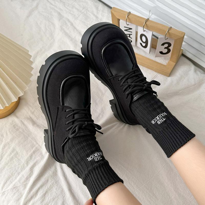 Fashion Retro Suede Platform Women Mary Janes Shoes Fashion Casual Loafers Female Footwear New Round Toe Oxfords Shoes JK Lolita shoes