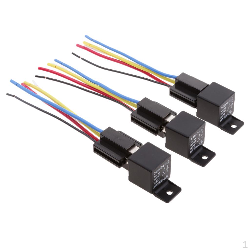 

3 Sets Universal 24V 5 Relay with Wires Harness Socket 8