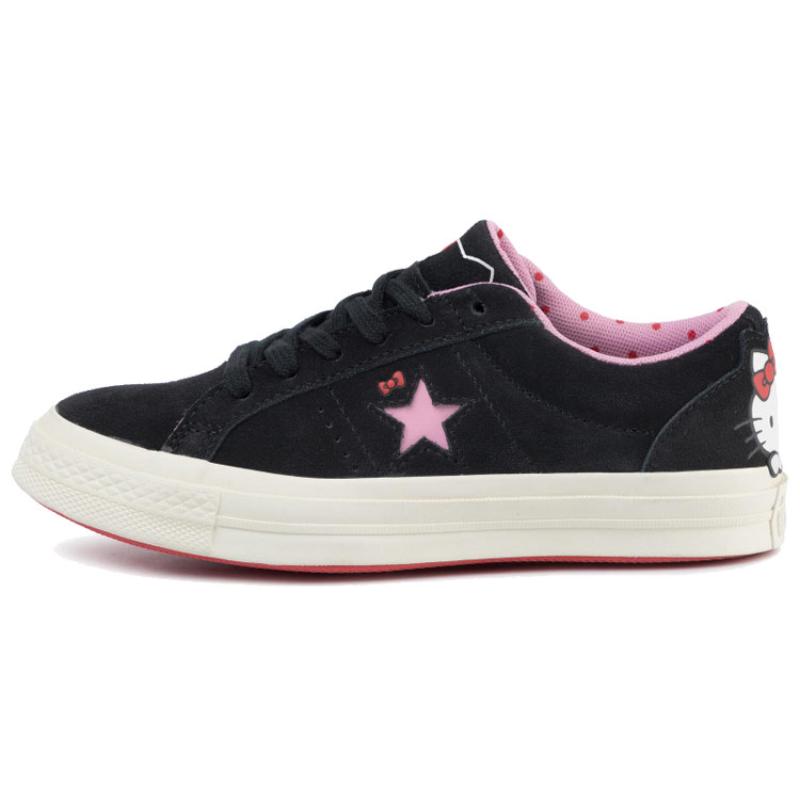 

Hello Kitty x Converse One Star Ox Нескользящие Легкие Износостойкие Низкие Кеды Женские Черные Розовые 39.5