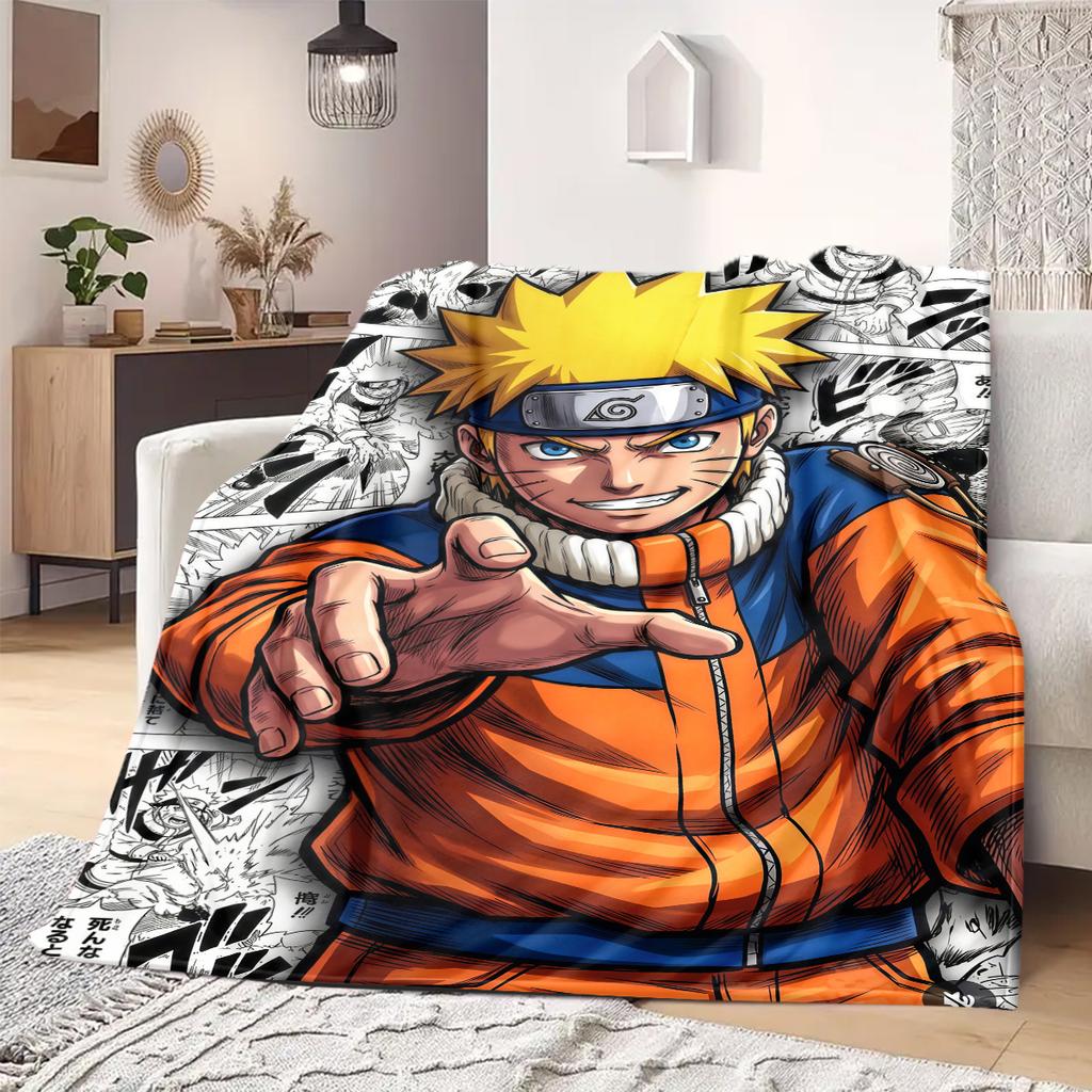 Naruto Anime Print Blanket Warm Comfortable Flannel Blanket Suitable for Bedrooms, Sofas, Beds, Chairs, Picnics, Travel