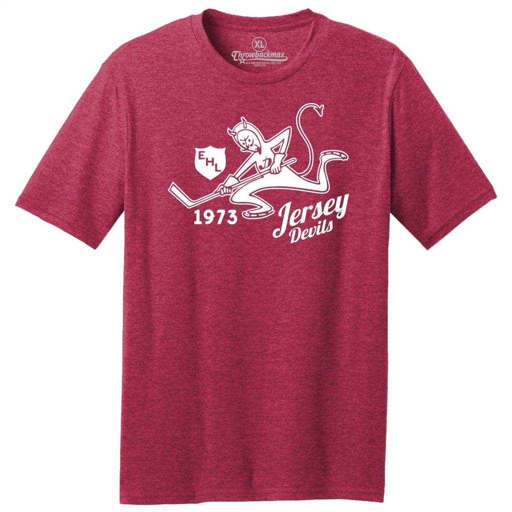 Jersey Devils 1973 EHL Hockey TRI-BLEND Tee Shirt - Pittsburgh Penguins