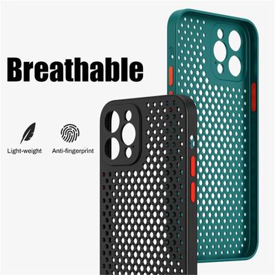 Heat Dissipation Breathable Cooling Case For iPhone 16 15 14 13 12 11 Pro Max XR XS Max X 7 8P 6s 14 15 Plus Soft Silicone Shockproof Bumper Cover