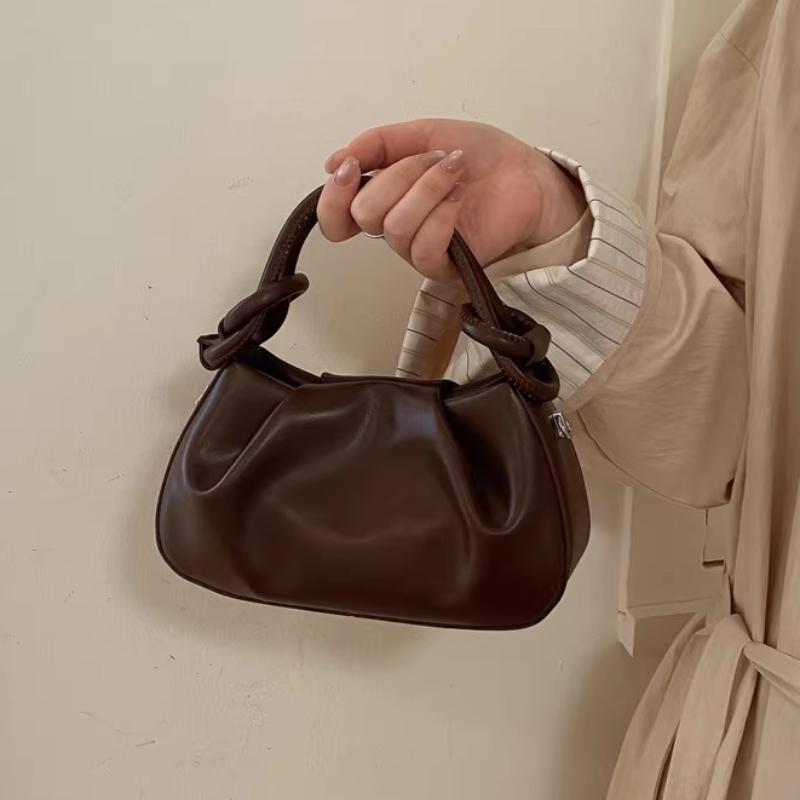 Borsa a Mano Stile Francese Nuvolata con Manico Nodo Borsa a Spalla Mini Pieghettata Chic Borsa a Tracolla Versatile Borsa Quotidiana da Pendolare per Donna