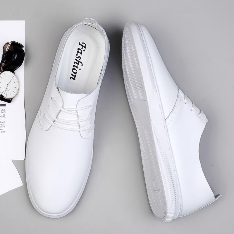 Fashion Spring Autumn New Men's Leather Casual Shoes Soft Soles Comfortable Simple Versatile Commuting Work Shoes Men's Flat Shoes