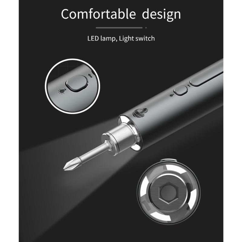 3.7V Cordless Electric Screwdriver Adjustable Torques Small Portable Power Screwdriver with LED Work Light for Repair