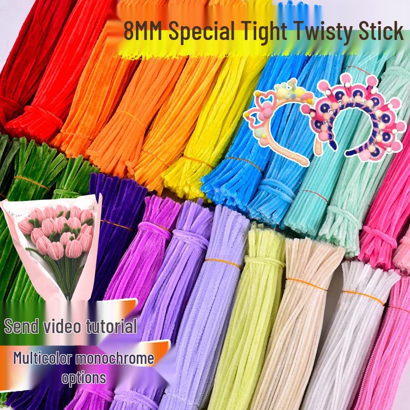 Super Dense Velvet Chenille Stems Sunflower Bouquet DIY Kit with Eco-Friendly Pipe Cleaners